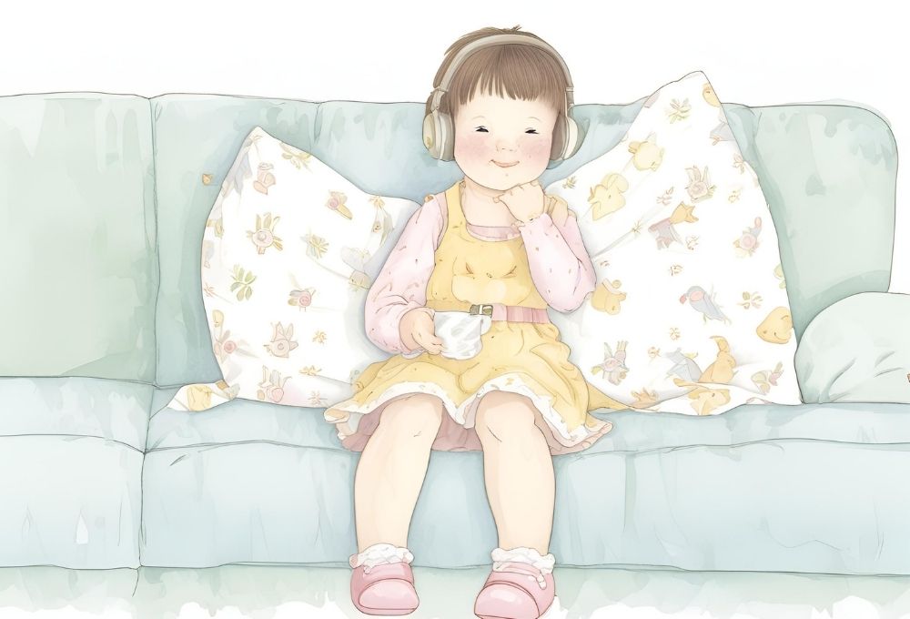 感覚過敏対策のためにイヤーマフをつける子ども