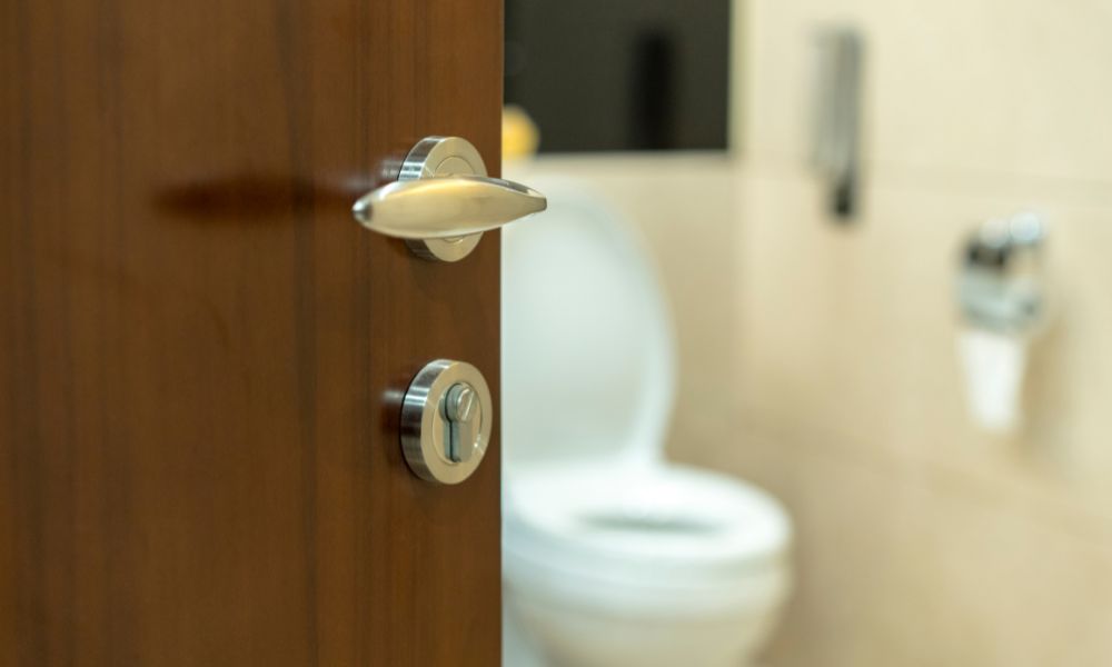 トイレのドア越しに見える便器